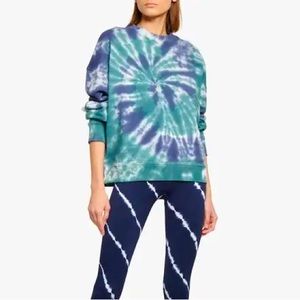 Tory Sport Blue and Green Tie-Dye Sweatshirt